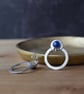 Lapis Lazuli and Sterling Silver Circle Earrings