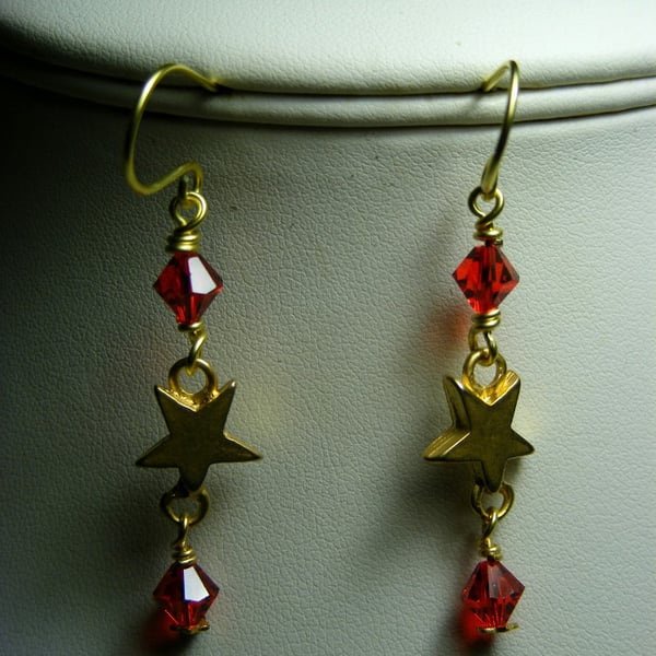 Crystal and Star Earrings