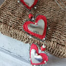 Three  hearts decoration. Wedding or anniversary. Price includes P and P .