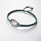 Upcycled 800 silver plate adjustable friendship bracelet