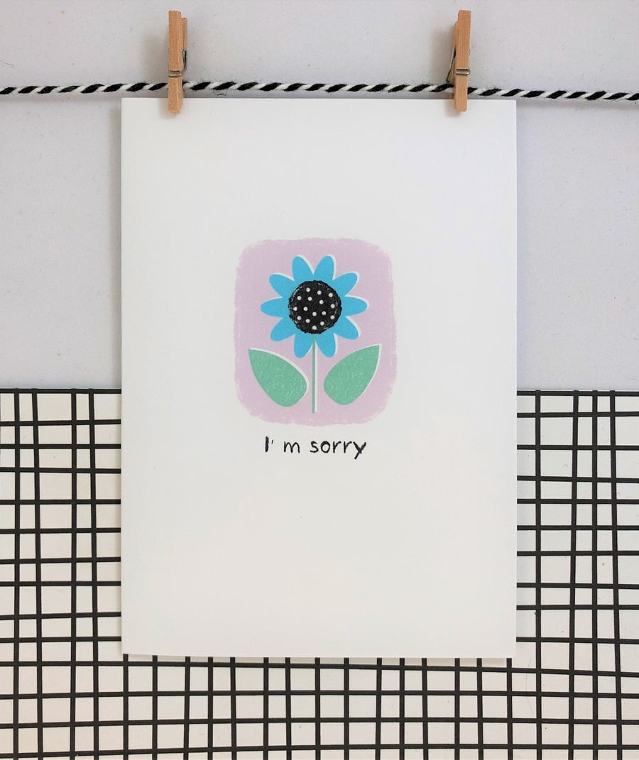 Sorry Card - Wildflower Seed Card - Handmade Card - Floral Card