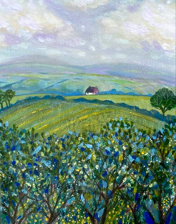 Distant Hills, original landscape painting