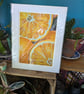 Oranges Fine Art Print, Vibrant Contemporary Fruit Still Life, A4 Mounted Art 