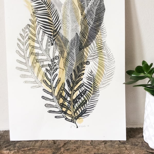 Foliage2  Linocut print