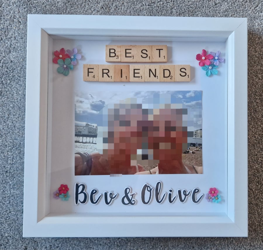 Best friends personalised box frame