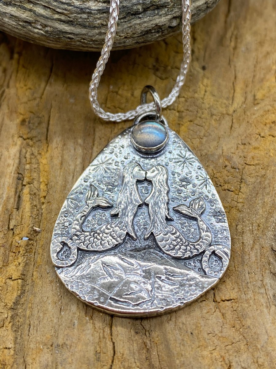 A Mermaid's Whisper Pendant with labradorite (reduced)