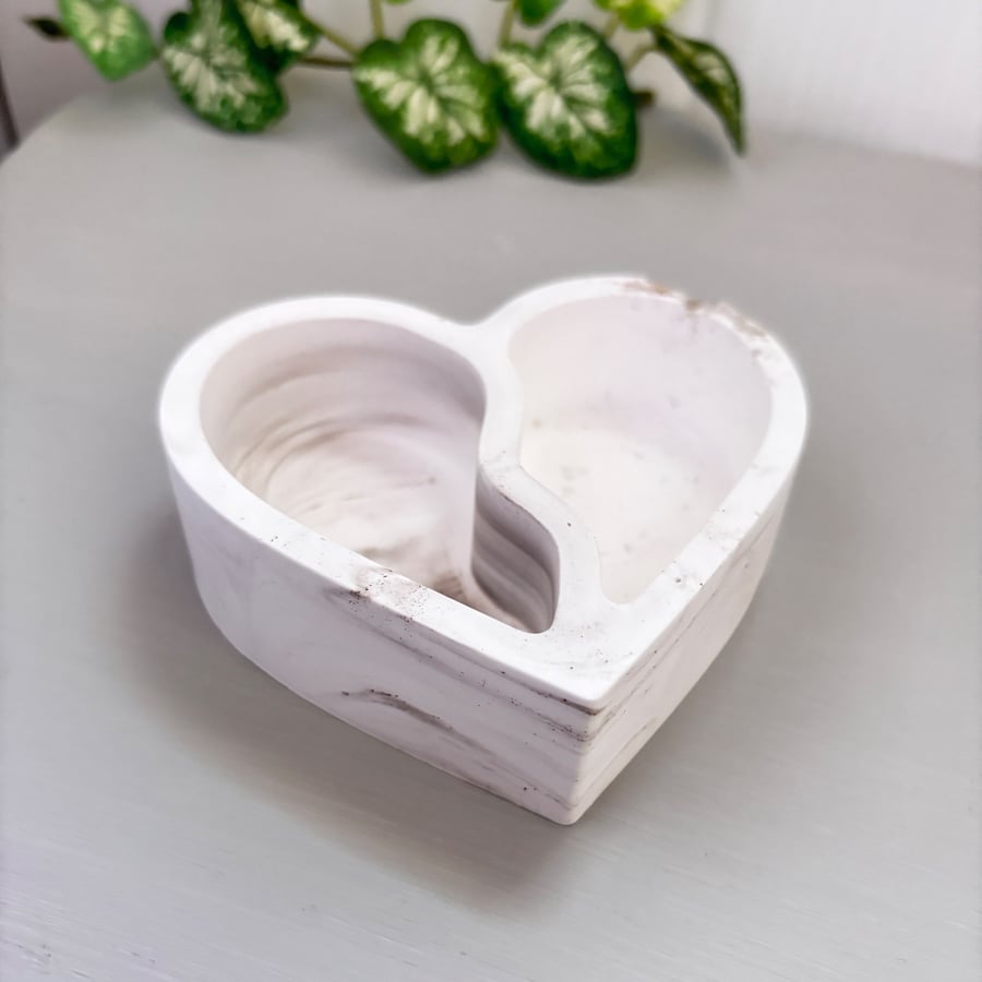 Broken Heart Double Compartment Decorative Trinket Dish