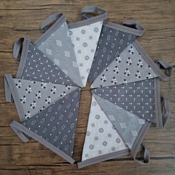 Grey Fabric Bunting