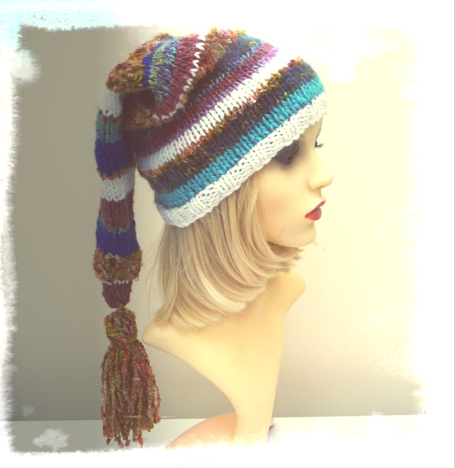 Adult Knitted Pixie Elf Hat