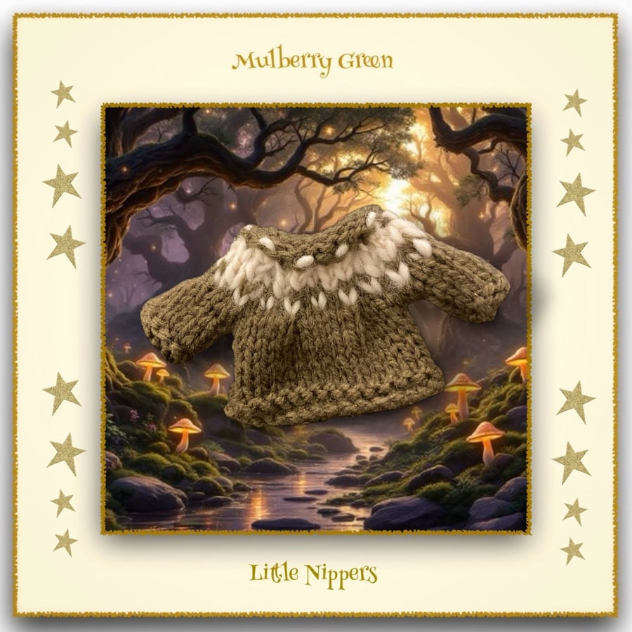 Little Nippers Brown and Cream Yoked Jumper