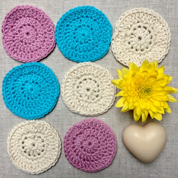 Face Scrubbies Reusable Cotton Make-up Wipes Set of 7 SECONDS SUNDAY