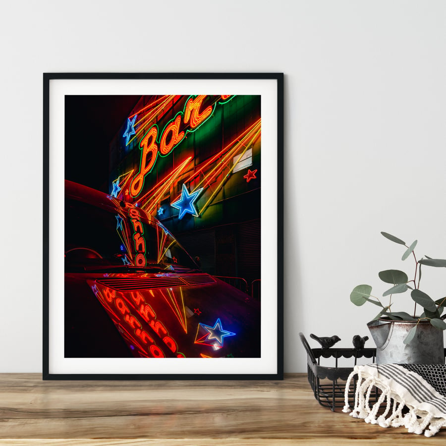 Barrowland colourful reflection, Glasgow Signed mounted print