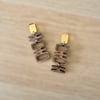 Sculptural Monolithic Wood and Acrylic Earrings