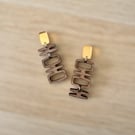 Sculptural Monolithic Wood and Acrylic Earrings