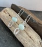 Amazonite and molten silver dangle drop earrings, arc jewellery - Image 9
