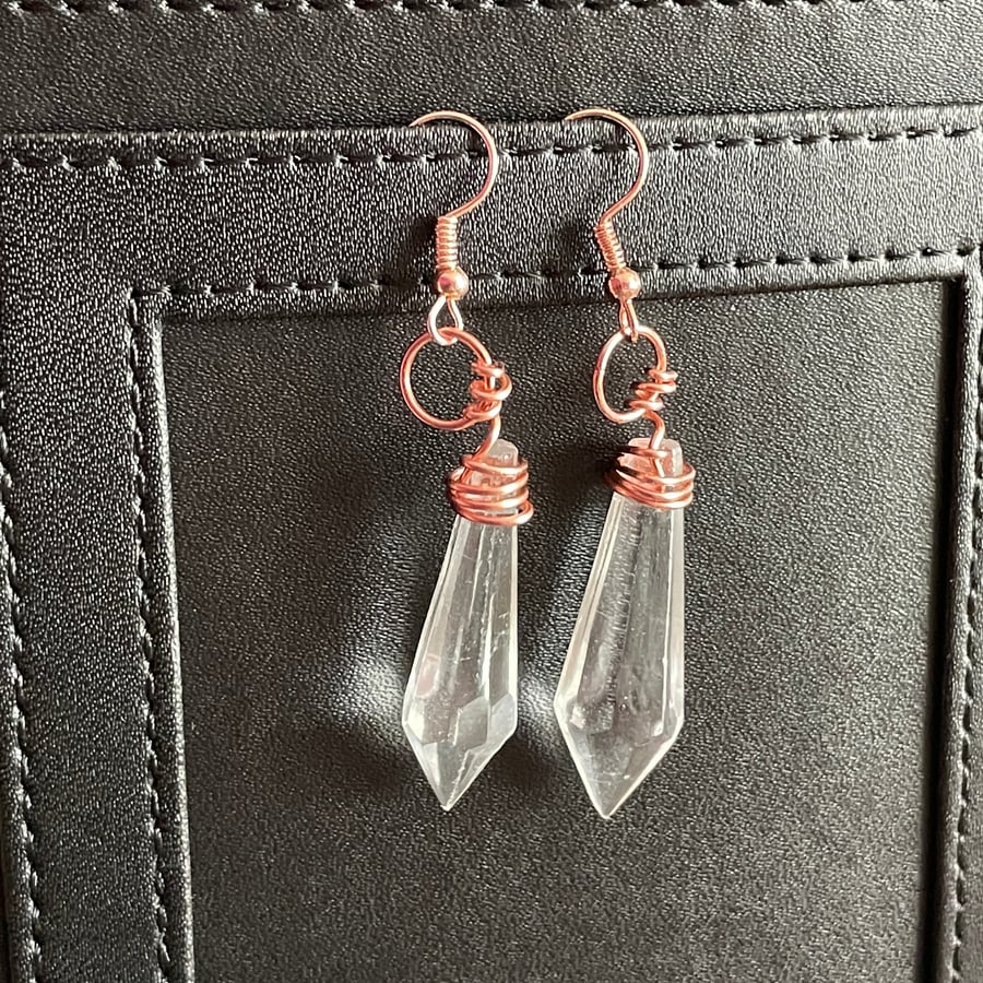 Glass Terminated Point Earrings