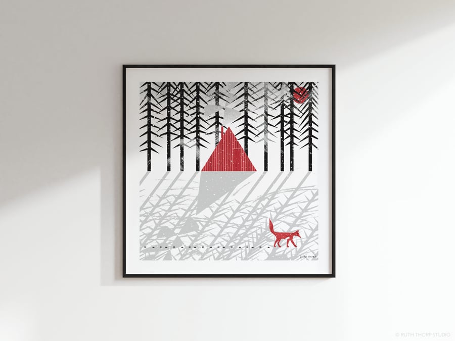 Quiet Fox Square Art Print