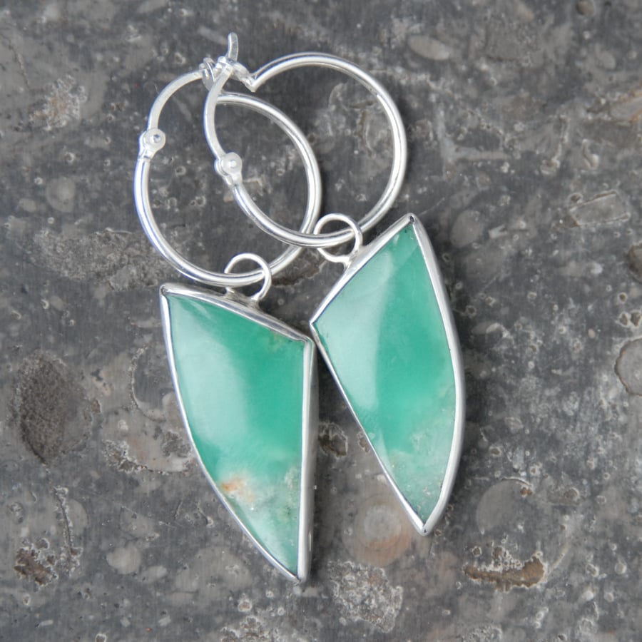 Chrysoprase hoop earrings