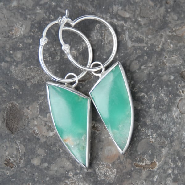 Chrysoprase hoop earrings