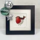Cute Watercolour Robin - Framed Bird Art