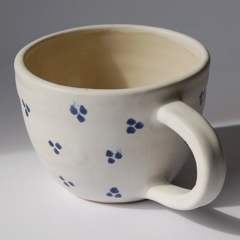 Handpainted oversize stoneware cup