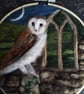 Owl in moonlit landscape needlefelted picture  - Image 3