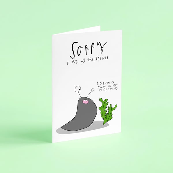 Slug and lettuce gardeners card
