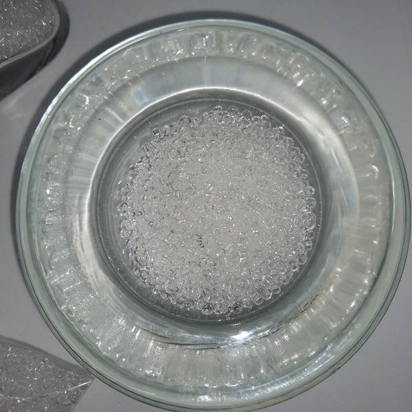 Glass Transparent Rocailles  1mm , 2mm 20g Bag