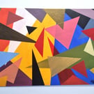 Colourful Abstract Geometric Shards Original Acrylic Painting