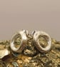 Sterling Silver Circle Stud Earrings - Organic Irregular Round Studs - Image 8