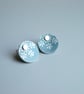 Christmas snowflake winter earrings studs in silver grey - Image 3