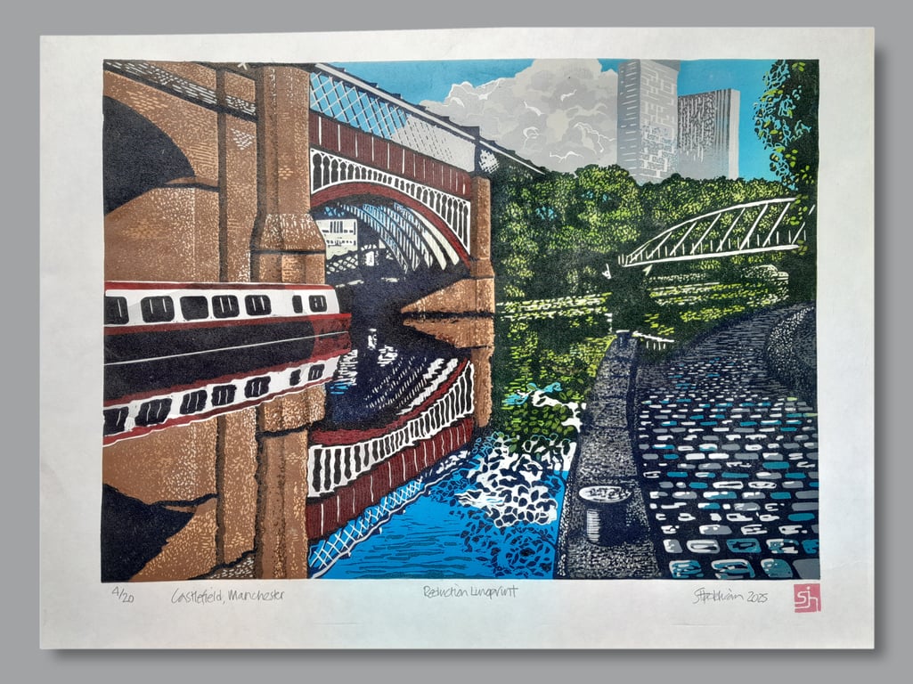 Reduction Linoprint – Castlefield, Manchester (limited edition of 20)