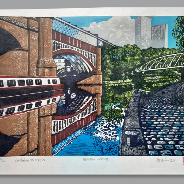 Reduction Linoprint – Castlefield, Manchester (limited edition of 20)