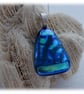 Dichroic Glass Pendant 006 Emerald Triangle Handmade with silver plated chain - Image 5