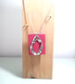 Contemporary Silver & Bright  Pink Pendant Necklace 18" - Image 5