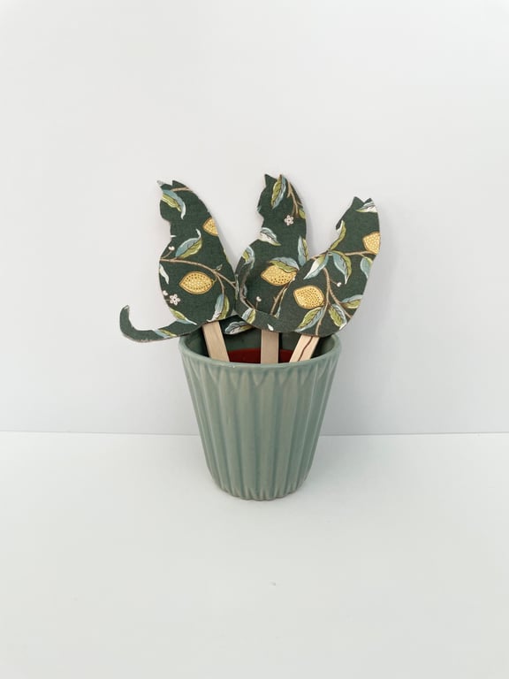 Handmade Cat Plant Stake