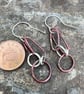 Copper and Silver Chunky Chain Link Earrings  - Image 3