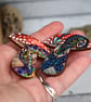 Pyrography dragon toadstool brooch. Hand burned shroom jewellery. - Image 5