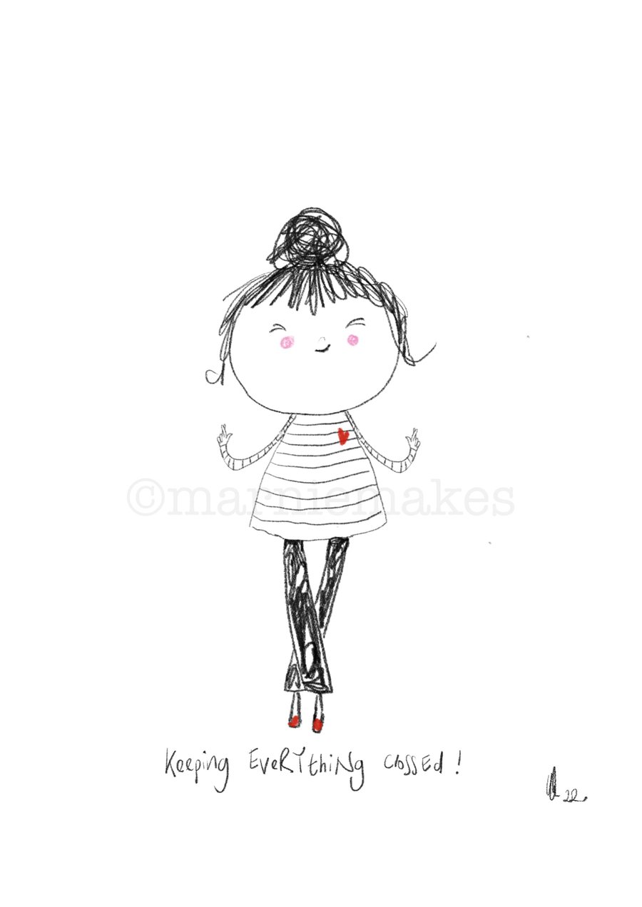 Fingers Crossed! - A5 Giclee Print