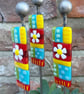 Multi Coloured Metal & Fused Glass Plant Stakes, Colourful Planter Decor - Image 3