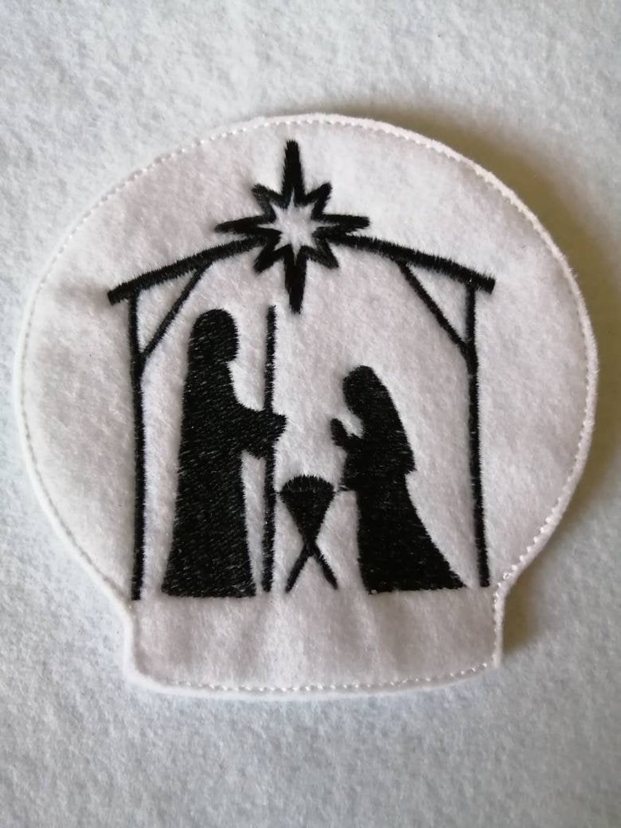 543. Nativity Holy Family tea light cover.