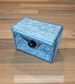 Business card holder - button closure with greyscale pattern