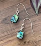 Abalone Paua Shell & Sterling Silver Drop Earrrings