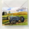 Blank greetings card A5 Massey Ferguson TE20 tractor from original watercolour.