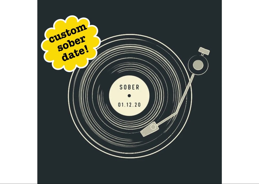 Personalisable Sober Card - Sober Vinyl Sobriety Gift, AA Gifts Soberversary Car