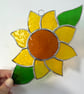 Stained  Glass Sunflower Suncatcher - Handmade Window Decoration