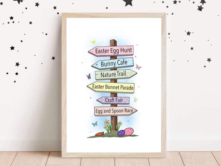 Easter Wall Print, Spring Easter Decor.