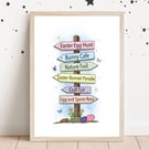 Easter Wall Print, Spring Easter Decor.