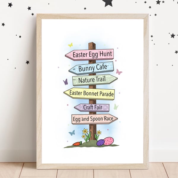 Easter Wall Print, Spring Easter Decor.