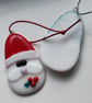 Handmade Fused Glass Father Christmas, Santa tree ornament, lovely present - Image 2